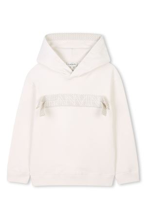 white cotton hoodie LANVIN KIDS | N30200155